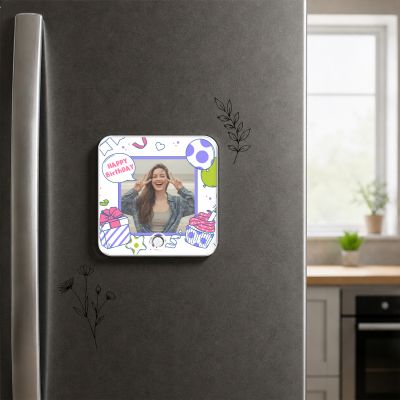 Customized Happy Birthday Musical Fridge Magnet with Music Speaker  Rechargeable Speaker with On/Off Button  Birthday Gift for Girlfriend, Sister, Best Friend
